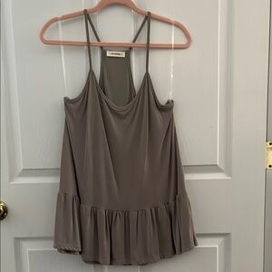 Gray Asymmetrical Ruffled Camisole